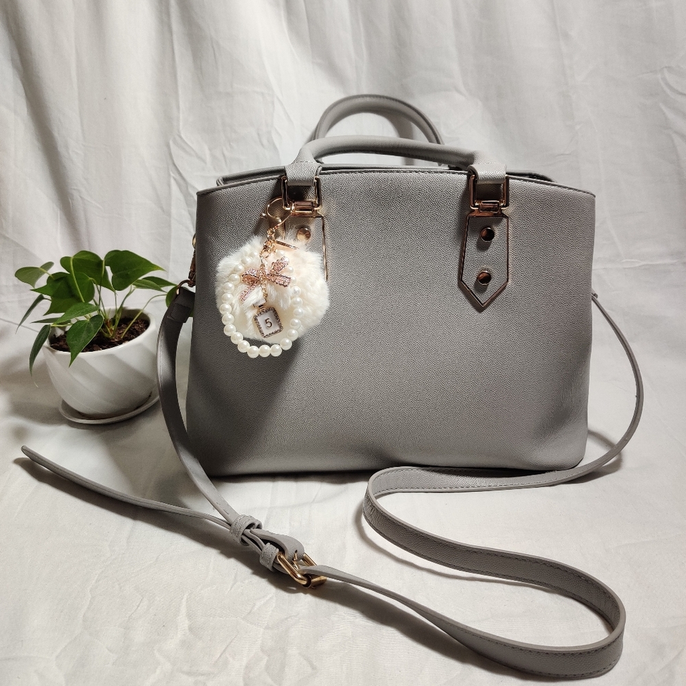 Gray Satchel Tote